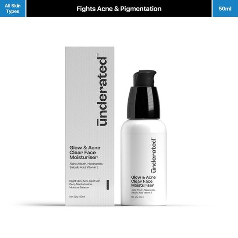 Buy Underated Glow and Acne Clear Face Moisturiser Powered with Salicylic acid and Vitamin E helps to Reduce Pimples and Glow to Face | 50 ml-Purplle