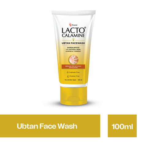 Buy Lacto Calamine Ubtan Face Wash with Sandalwood, Saffron, Neem, Almond & Turmeric |Reduces tan with mild exfoliation | Sulphate, Paraben Free| Suitable for all skin types | 100 ml-Purplle