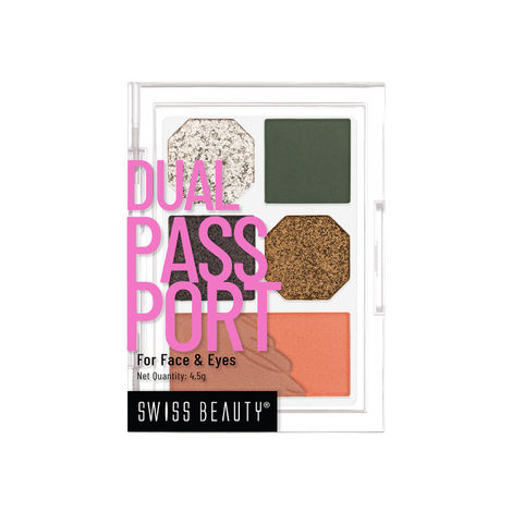 Buy Swiss Beauty Dual Passport Eyeshadow Palette with 4 Eyeshadows & 2 Blushers | Highly Pigmented | Long-Lasting | Blendable | For All Skin Types 1-Every Day-Purplle