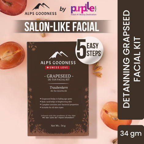 Buy Alps Goodness Grapeseed De-Tan Facial Kit (34 gm)-Purplle