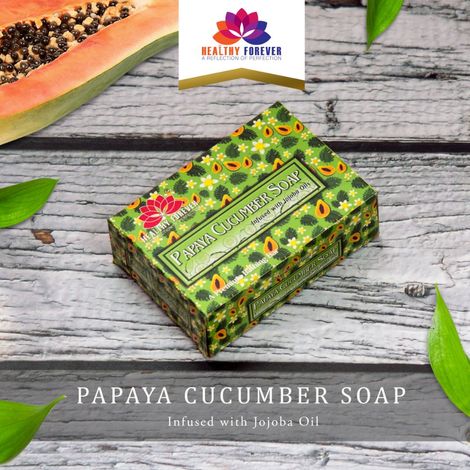 Buy Healthy Forever Homemade Sulphate Parabens free 100% Pure Papaya Cucumber Soap For Pigmentation 120 g-Purplle