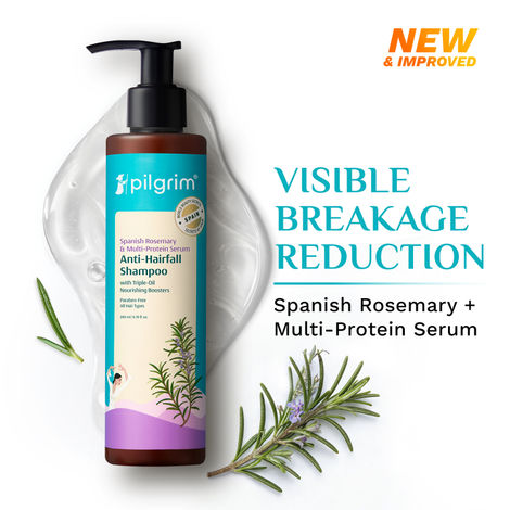 Buy Pilgrim Rosemary & Biotin Anti-Hairfall Shampoo helps in Reducing Hair Fall & Strengthens Hair, 200 ml, with Spanish Rosemary, Sulphate free Shampoo for Women & Men-Purplle
