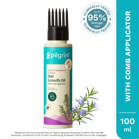 Buy Pilgrim Rosemary & Biotin Hair Growth Oil to Control Hair Fall, 100 ml, Strengthens Hair roots, Improves Hair Growth & Thickness, For Men & Women-Purplle