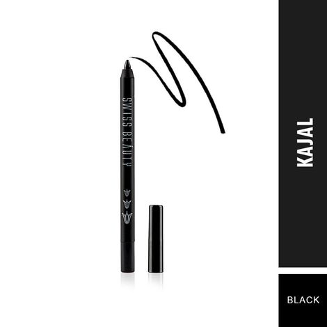 Swiss Beauty Bold & Black Kajal – 24 Stunden Wischfest, Tiefschwarz, Ophthalmologisch Getestet