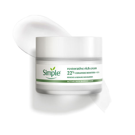Buy Simple Barrier Care Restorative Rich Cream 40 gm | With 22% Ceramide Boosters & Cica | Renews And Repairs The Skin Barrier | For Dry, Sensitive Skin-Purplle