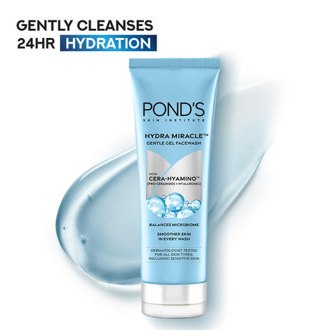 Buy Ponds Hydra Light Hyaluronic Acid Hydrating Gel facewash | Clenases and Hydrates |100 gm-Purplle