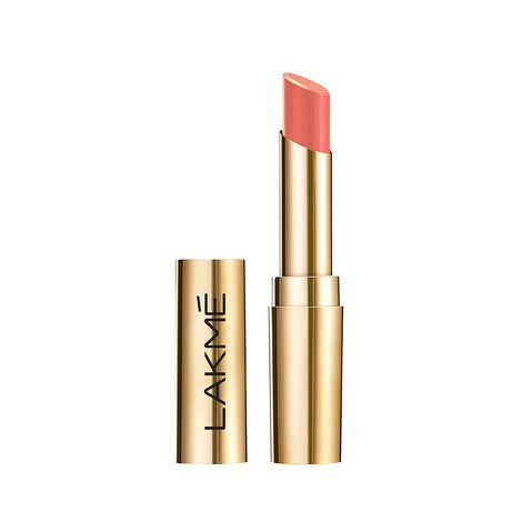 Buy Lakme Glitterati Collection Shine Lipstick Peachy Vib 3.4 gm-Purplle