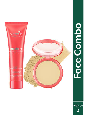 Buy Biotique Natural Makeup Magicare CC Foundation & Compact Kit for Deep Skintone with SPF 15 PA++ - Combo of 2-Purplle