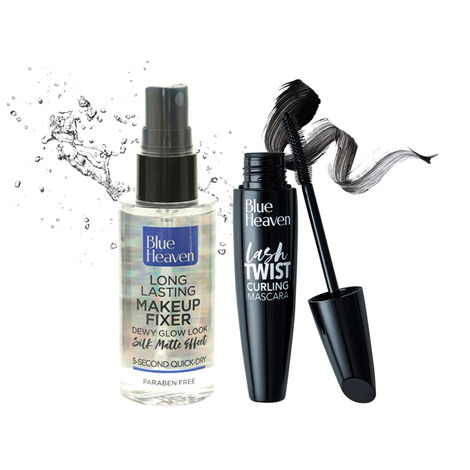 Buy Blue Heaven Curling Mascara & Makeup Fixer combo | Black Mascara | Setting Spray | Pack of 2-Purplle