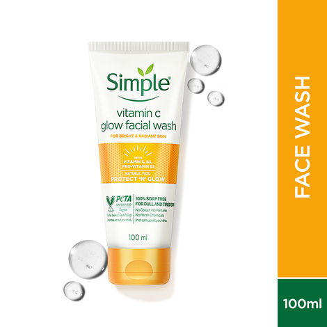 Buy Simple Protect N Glow Vitamin C Glow Facial Wash 100ml-Purplle