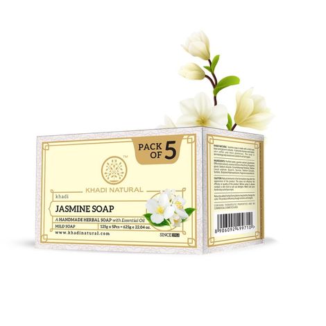 Buy Khadi Natural Jasmine Handmade Soap| Reduces Scars & Stretch Marks (Pack of 5) - 625 g-Purplle