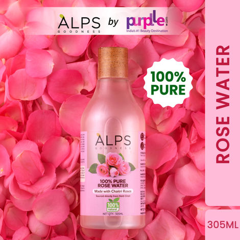 Buy Alps Goodness 100 % Pure Rose Water (305 ml) | Rose water for face | Made from Chaitri Rose | Gulab Jal | Natural skin toner | Premium Rose Water-Purplle