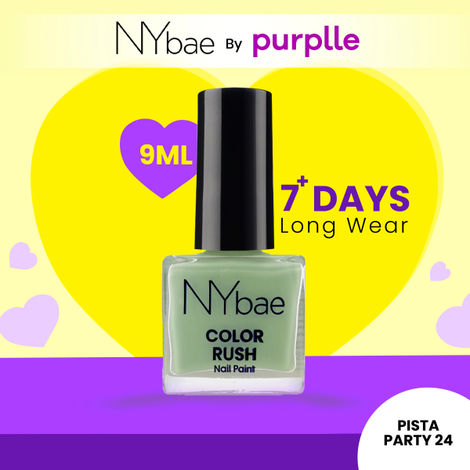 Buy NY Bae Color Rush Nail Paint - Pista Party 24 (9 ml) | Chip Resistant | Long Lasting | Quick Dry | Gel Nail Polish-Purplle