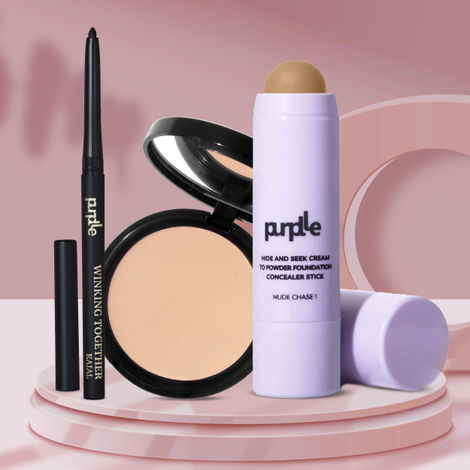 Buy Purplle Everyday Essentials Makeup Kit | Kajal | Foundation | Compact |-Purplle