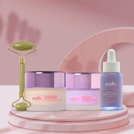 Buy Purplle Anti-ageing Kit| Face Moisturiser | Face Mask | Face Serum | Jade Roller |-Purplle