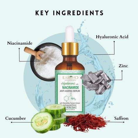 Buy Eartho Essentials Hyaluronic with Niacinamide Anti Ageing Serum 30 ML-Purplle