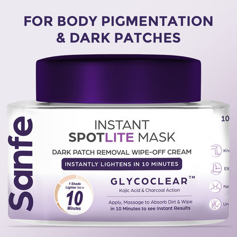 Buy Sanfe Instant Spotlite Mask | Lightens Dark Patches in 10 Minutes | Exfoliates Dirt & Dead Skin in Minutes | Instant Results Guaranteed| 100 gm-Purplle