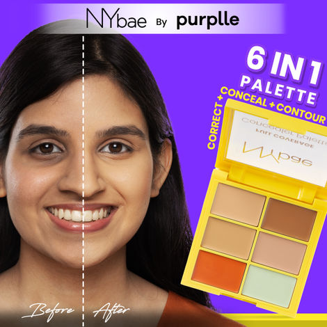 Buy NY Bae Full Coverage Concealer Palette - Fair Lady 01 (9 gm) | Concealer | Foundation | Contour | Colour Correctors | Glowing Fair Skin | Face Makeup | Creamy Finish-Purplle