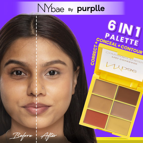 Buy NY Bae Full Coverage Concealer Palette - Medium Maiden 02 (9 gm) | Concealer | Foundation | Contour | Colour Correctors | Glowing Medium Skin | Face Makeup | Creamy Finish-Purplle