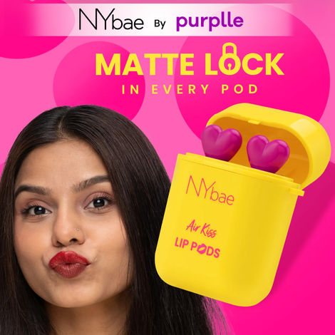 Buy NY Bae Air Kiss Lip Pods - Cherry 01 (2.4 gm) | Creamy Matte Lipstick | Red & Brown Lipstick | Long Lasting | Lip & Cheek Stain | Moisturising | Airpods Case | Travel Kit-Purplle