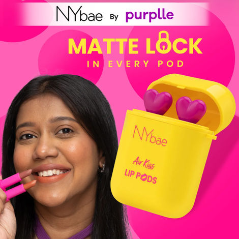 Buy NY Bae Air Kiss Lip Pods - Timeless Nude 03 (2.4 gm)| Creamy Matte Lipstick | Mauve & Nude Lipstick | Long Lasting | Lip & Cheek Stain | Moisturising | Airpods Case | Travel Kit-Purplle