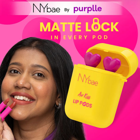 Buy NY Bae Air Kiss Lip Pods - Peach Sensation 06 (2.4 gm)| Creamy Matte Lipstick | Mauve & Brown Lipstick | Long Lasting | Lip & Cheek Stain | Moisturising | Airpods Case | Travel Kit-Purplle