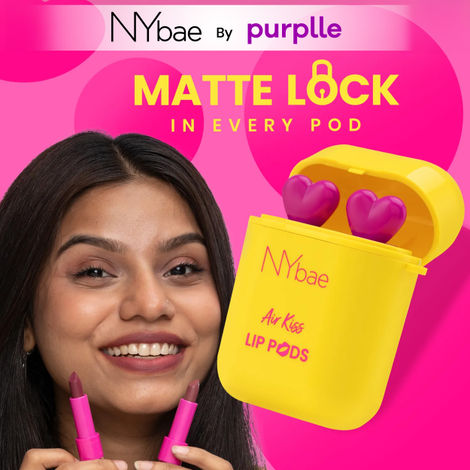 Buy NY Bae Air Kiss Lip Pods - Mauve Move 07 (2.4 gm)| Creamy Matte Lipstick | Mauve & Pink Lipstick | Long Lasting | Lip & Cheek Stain | Moisturising | Airpods Case | Travel Kit-Purplle