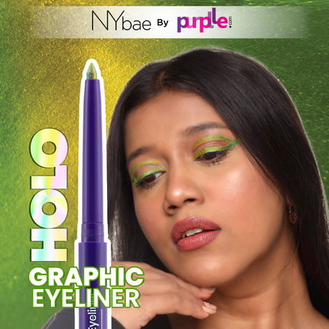 Buy NY Bae Holographic Gel Eyeliner - Electric Lime 03 | Kajal | Waterproof Eyeliner | Long Lasting | Eyeshadow | Pen Eyeliner | Neon Green Blue Eyeliner | Eye Makep (0.25g)-Purplle