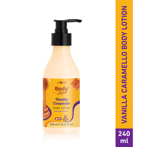 Buy Plum BodyLovin' Vanilla Caramello Body Lotion With Cocoa Butter & Vitamin B5 For Dry Skin | 240 ML-Purplle