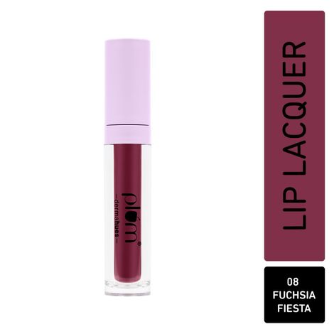 Buy Plum Glassy Glaze Lip Lacquer |Glossy Finish|3-in-1 Lipstick + Lip Balm + Gloss | 08 Fuchsia Fiesta-Purplle