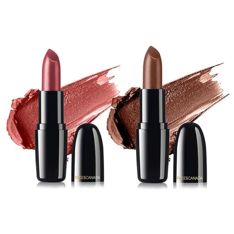 Buy FACES CANADA Festive Pout - Weightless Creme Finish Lipstick Pack of 2 - Summer Ready + Dark Cocoa (4gx2) | Creamy Finish | Silky Smooth Texture | Long Lasting Rich Color | Hydrated Lips | Vitamin E, Jojoba Oil, Shea Butter, Almond Oil-Purplle