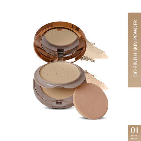Buy Glam 21 Duo Finish, Bright Skin Powder | Smooth Satin Texture | Long-lasting Mate Finish | Light Linen-01 18 gm-Purplle