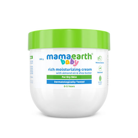 Buy Mamaearth Baby Rich Moisturizing Cream With Almond Oil & Shea Butter For Dry Skin - 200 g | For Face & Body | 24-Hour Moisturization | Nourishes & Softens Skin-Purplle