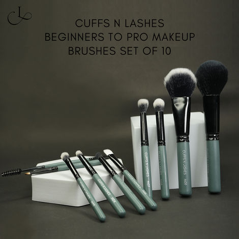 Buy Cuffs N Lashes Mini Makeup Brushes | Set of 10, Travel Size Makeup Brushes | Beginners to Pro-Purplle