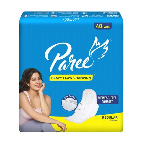 Buy Paree Dry Feel Regular Sanitary Pads For Women | 40 Pads|Heavy Flow Champion|Quick Absorption|Gentle Fragrance|&nbsp;-Purplle