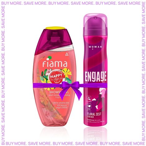 Buy Fiama Shower Gel & Engage Floral Combo Kit Combo of 2-Purplle