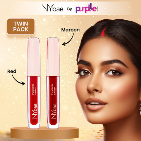 Buy NY Bae Pure Matte Sindoor - Pack Of 2 | Smudge Proof | Sweat Proof | Long Lasting | Liquid Matte | Velvet Red 01 | Merry Maroon 02 (5 ml)-Purplle