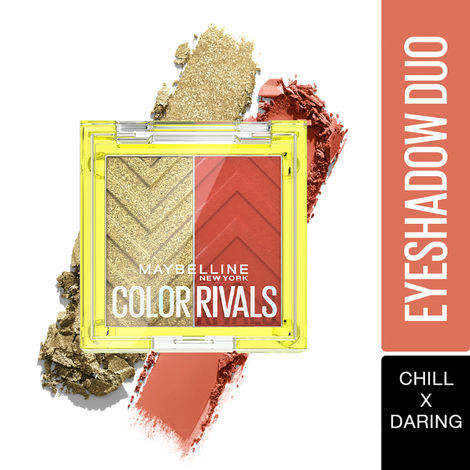 Buy Maybelline New York Color Rivals Pigmented Eyeshadow Palette, Long lasting, Sweatproof, Waterproof, Matte, Shimmer, Chill x Daring, 3 gm-Purplle