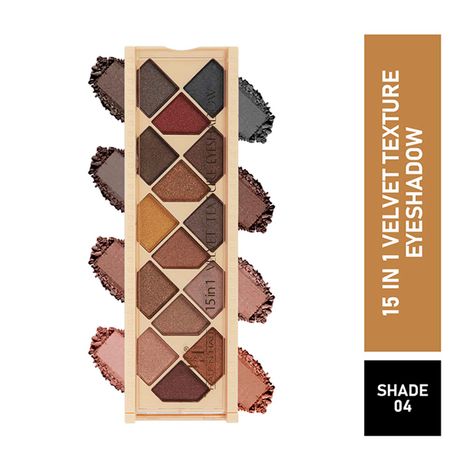 Buy Half N Half 15 in 1 Velvet Texture Eyeshadow, Multicolour Palette-04 (12 gm)-Purplle