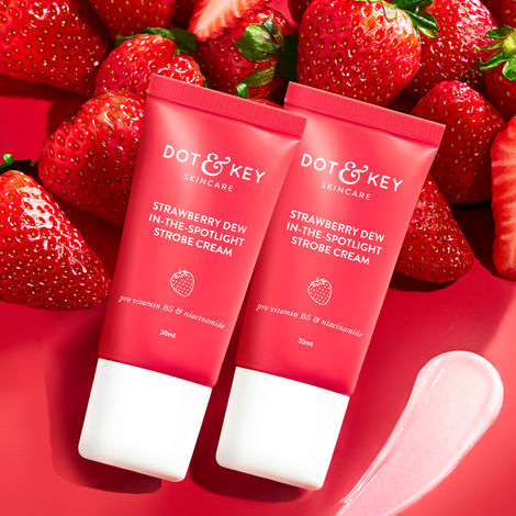 Buy Dot & Key Strawberry Dew In-the-Spotlight Strobe Cream with Pro Vitamin B5 & Niacinamide -Pack of 2 - 60g-Purplle