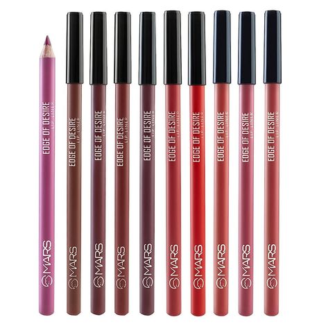 Buy MARS Edge of Desire Lip Liner Set of 10 with Smooth and Long Lasting Application - Multicolor | (1.4g x 10)-Purplle