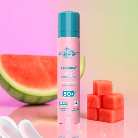 Buy Aqualogica Radiance+ Dewy Lightweight Sunscreen Gel SPF 50+ PA+++ for Oily & Acne-Prone Skin 50 gm-Purplle