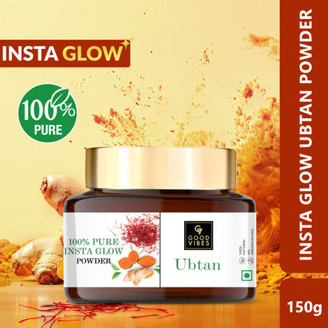 Buy Good Vibes Ubtan Insta Glow Powder | 100% Natural, No Preservatives, No Pesticides, No Parabens, No Silicones, No Sulphates, No Animal Testing (150 g)-Purplle