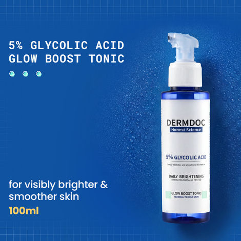Buy DERMDOC 5% Glycolic Acid Glow Boost Tonic (100 ml) | Toner For Glowing Skin | Gentle Exfoliation | Precision Spray Bottle | Skin Brightening-Purplle