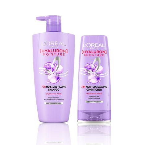 Buy L'Oreal Paris Hyaluron Moisture Hair Care Duo 3 (Hyaluron Moisture 72H Moisture Shampoo (1L), Hyaluron Moisture 72H Moisture Conditioner (180ml))-Purplle