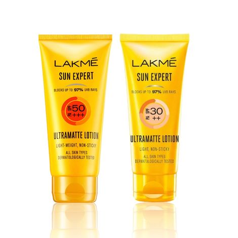 Buy Lakme Sun Protect Duo (SPF 30 Ultra Matte Lotion, 50 ml + SPF 50 Super Matte Lotion, 50 ml)-Purplle