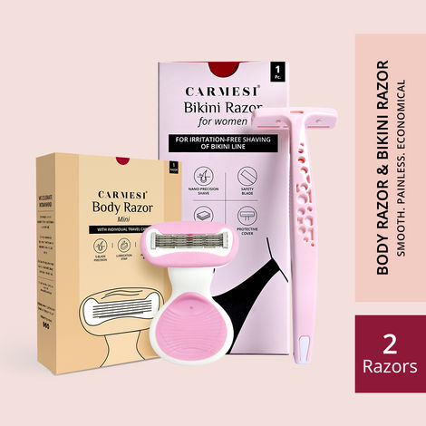 Buy Carmesi Body Razor Mini (Pack of 1) & Bikini Razor (Pack of 1)-Purplle