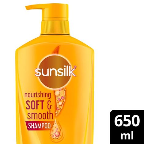 Buy Sunsilk Nourishing Soft & Smooth Shampoo With Egg Protein, Almond Oil & Vitamin C For 2X Smoother and Softer Hair, 650 ml-Purplle