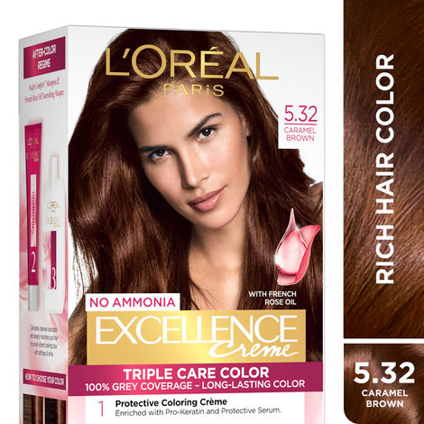 Buy L'Oreal Paris Excellence Creme Hair Color - Caramel Brown 5.32 (72 ml+100 g)-Purplle