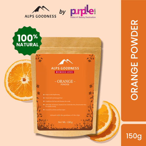 Buy Alps Goodness Powder - Orange (150 g)| 100% Natural Powder | No Chemicals, No Preservatives, No Pesticides | Can be used for Hair Mask and Face Mask | Nourishes hair follicles| Glow Face Pack| Orange Peel Face Pack-Purplle